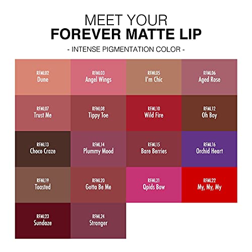 Ruby Kisses Forever Matte Liquid Lipstick 5 Pack - RFML08&13&14&21&22
