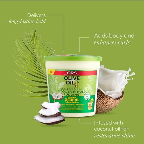 ORS Olive Oil Smooth-N-Hold Pudding with Coconut Oil for Restorative Shine 13 Ounces (Pack of 2)