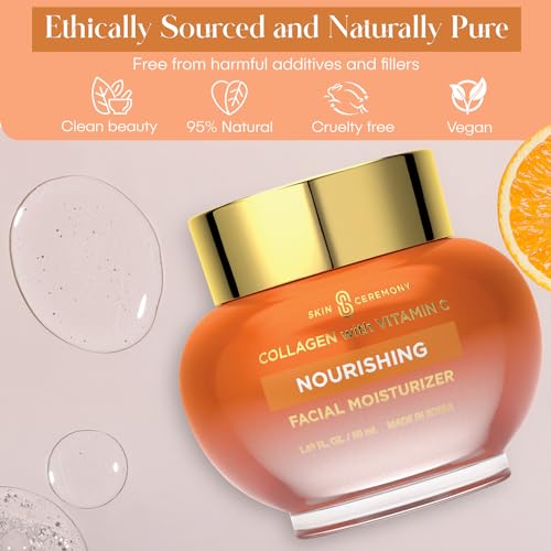 Collagen & Vitamin C Nourishing Moisturizer - Reduces Wrinkles & Fine Lines, Smooths Skin - Dermatologist Tested, Clean Beauty, Korean Skin Care - 1.69 FL.OZ. (2 Pack)