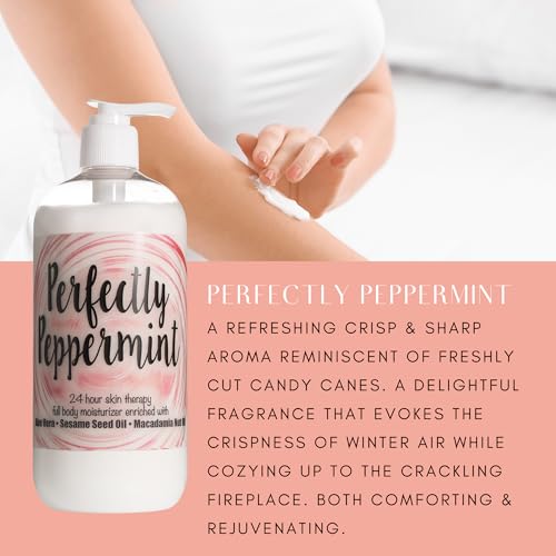 The Lotion Company 24 Hour Skin Therapy Lotion ? Peppermint Scented Full Body Moisturizer with Aloe Vera, Paraben-Free, Soothing & Hydrating for Sensitive Skin, Made in USA, 16 oz Body Lotion