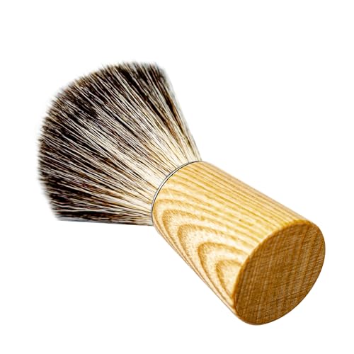 Shaving Brush and Bowl Set Synthetic Hair Shaving Brush with Solid Wood Handle and Wooden Shaving Soap Bowl for Men Easy to Lather Fits Wet Shaving