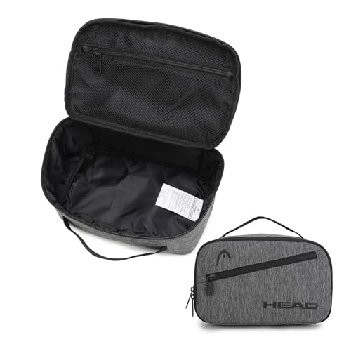 HEAD Waterproof Toiletry Bag for Men, Lightweight Dopp Kit Travel Bag for Toiletries, Travel Toiletry Organizer Shaving Bag Handbag for Outdoors/Weekender/Overnight, Gray