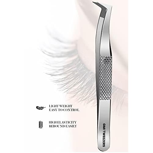 GMI Lash Tweezers ? Pack of 4 Stainless Steel Fiber Tip Eyelash Extension Tweezers