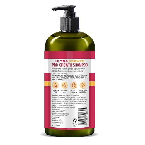 Difeel Ultra Growth Shampoo with Basil & Castor Oil - 33.8 oz, Sulfate-Free for Promoting Hair Growth