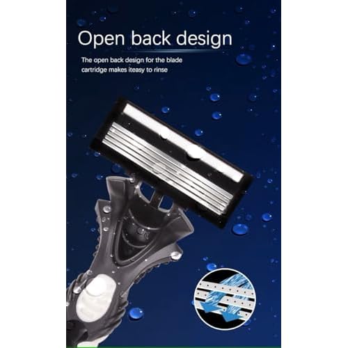 Max Speed 5 Stainless Steel Razors Blades, A Series for Men Shaving, with Lubricated Strip and Ergonimic Handle for Superior Handling Control, 3 Pack.