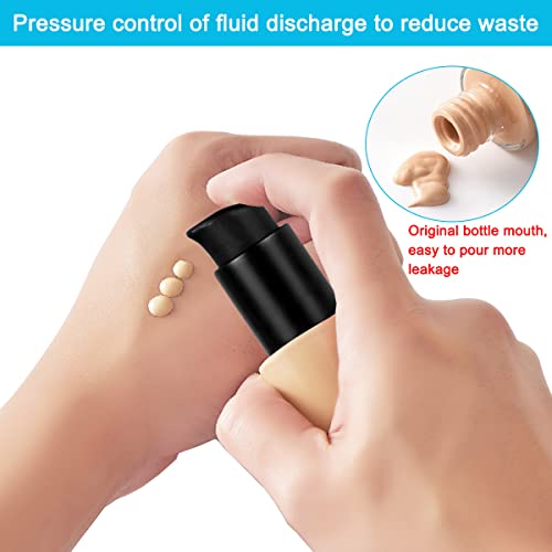4 Pcs Replacement Foundation Pump Compatible with Maybelline Fit Me Liquid Foundation, Plastic Cosmetic Liquid Foundation Make-Up Pump Replacement Tool(with Spoon, Dropper, Funnel)