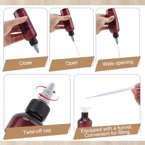 36 Pcs 3.4oz Sauce Bottle with Squeeze Top,Squeeze Empty Plastic Bottle for Shampoo Lotion Liquid Body Soap Cream Toiletries,Equipped with Dropper, Funnel, and Dispenser