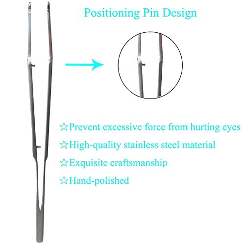 Meibomian Gland Expressor Professional Forceps Premium Stainless Steel Eyelid Massage Tweezers for Dry Eyes, High Precision Tweezer Tools - Rectangle Tip