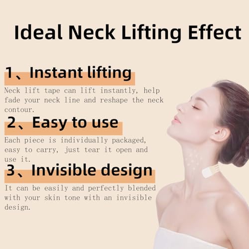 FHH Neck Lift Tape£¬30PCS Instant Neck and Face Lift for Women, Lifting Saggy Skin, Suitable for All Skin Types(6pcs Bands, 30pcs Patches)