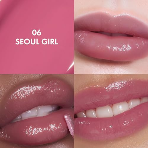 Amuse Seoul Jel-Fit Tint (06 Seoul GIrl) | Korean Jelly Lip Tint, Long-Lasting Lip Stain, Hydrating & Glossy, Hyaluronic Acid for Smooth Moisturized Lips, High Pigmentation, Vegan