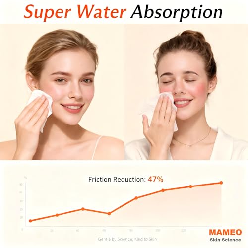 MAMEO Ultra Thick Disposable Face Towels XL, Lint-Free Facial Wipes for Makeup Removal & Gentle Skin Care,Household Essentials,160 Count£¨4 Pack£©