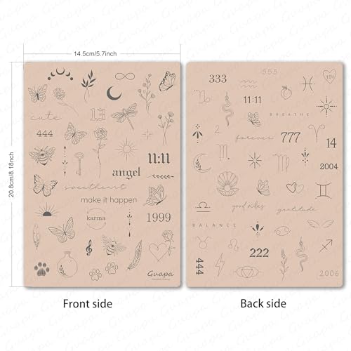 2pcs Tiny Tattoo Practice Skin Pad with more 80 Stencil Designs Perfect for Mastering Tiny Tattoo Essential Techniques (Pink Skin)
