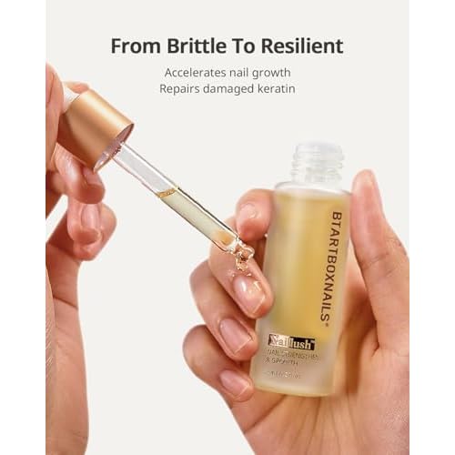 BTARTBOXNAILS Naillush Nail Strengthener & Growth - Repair Damaged Nails, Strengthen Weak & Thin Nails, Extra Strong Nail Growth Treatment, Long Lasting Nail Hardener, 15ml
