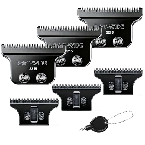 2215 Adjustable Zero-Gap T Blade Replacement for Wahl 5 Star Detailer Li Trimmer Models 8081/8171 (Black-3)