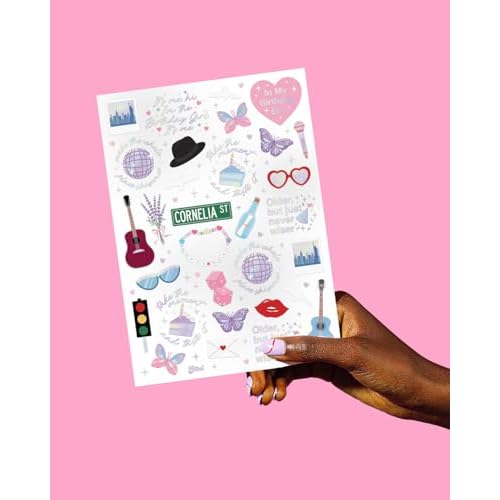 xo, Fetti Birthday Temporary Tattoos - 50 Iridescent Styles | Bday Decorations, Birthday Girl Party Accessory, Karma Theme Favor, Concert Gift, Cute Bday Supplies