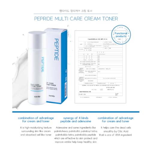 Peptide Multi Care Cream Toner 6.76?fl?oz - 2 in 1 Hydrating Toner and Cream with Plant Extracts and Peptides, Korean Skincare