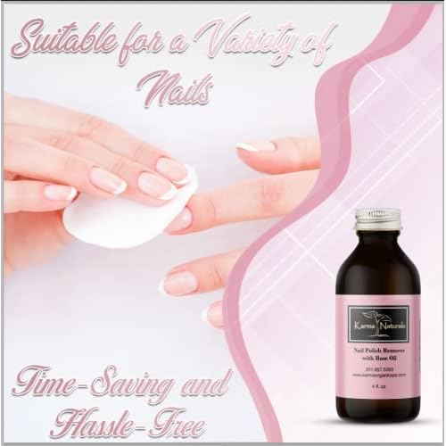 Karma Organic Nail Polish Remover Bundle Natural Rose Oil & Orange Blossom Scented (4FL-Oz Each)