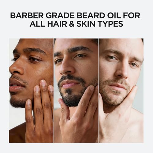Hawkins & Brimble Beard Oil For Men Growth - Sandalwood Scent with Argan & Castor Oils, Shea Butter | Softens & Moisturizes, Promotes Healthy Beard Growth, 50ml