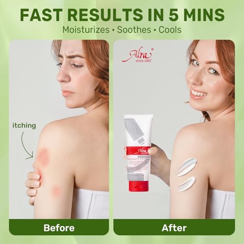 Alra Lotion for Extremely Dry Skin, Face, Hands & Body Cream Moisturizer with Aloe Vera Gel + Lanolin Oil + VE, Itch Relief, After Sun Lotion with Hydrate, Soothe, Cool Benefits, Fragrance free, 4 oz