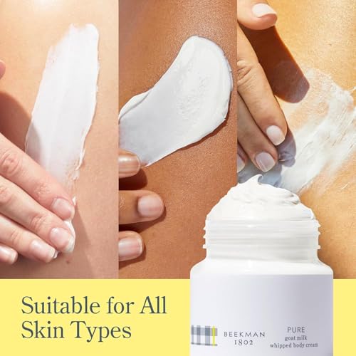 Beekman 1802 Whipped Body Cream ? Rich Body Butter & Moisturizing Body Cream, Goat Milk Lotion, Shea Butter & Vitamin E, Hydrating Body Moisturizer for Dry Skin - Fragrance Free 8 oz
