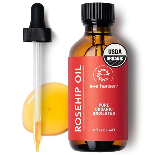 Eve Hansen Rosehip Oil for Face & Skin ? Organic Cold-Pressed Rosehip Seed Oil | Hydrating & Fast-Absorbing Moisturizer | 2oz