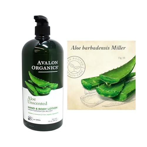Avalon Organics Hand & Body Lotion for Dry Skin Aloe Unscented, 32 OZ