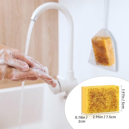 Kojic Acid Soap, Lemon Turmeric Soap Bar with Vitamin C for Dry Sensitive Skin, Turmeric Bar for Face, Body Hands 2 Bars