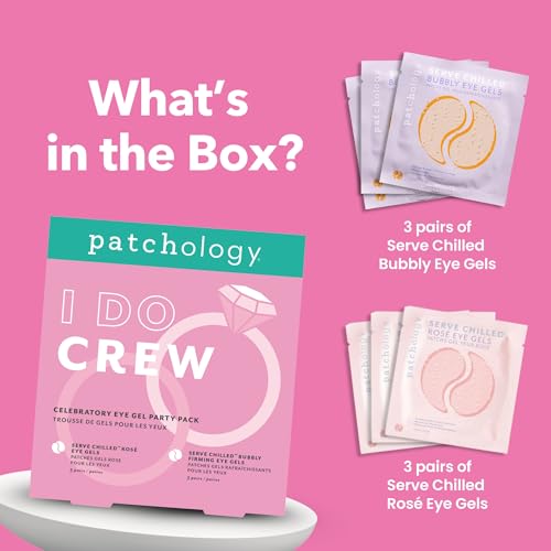 Patchology Hydrating Under Eye Gel Patches ? I Do Crew Bridesmaid Gift Set with Ros? & Bubbly Serve Chilled Eye Masks (6 Count) ? Cooling, Depuffing Skincare for Bridal Prep, Gifting & Self-Care