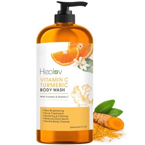 Turmeric Body Wash ? Natural Skin Brightening Soap for Dark Spots & Hyperpigmentation ? Exfoliating Turmeric Face & Body Wash for Scars, Glow & Gentle Daily Cleansing ? Plant-Based Liquid Bath Soap