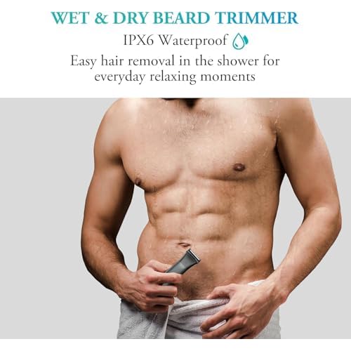 Body Hair Trimmer for Men - 2 in 1 Dual-Head Electric Shaver & Groomer, Ball Shaver with 30¡Æ Rotating Blade Adjustable Comb Mens Electric Razor IPX6 Wet & Dry for Face Groin Pubic Hair Trimmer Black
