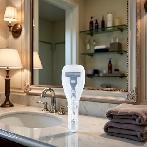 Transparent Plastic Travel Razor Case, Portable Manual Shaver Storage Box, Protective Container Organizer for Men