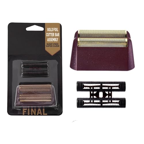 Replacement Foil Professional 5 Star Series Finale Shaver Shaper Super Close and Cutter Bar Assembly Compatible with Wahl Shaver Foil Model 7043-100,7031-100 Replacement Heads(1 Pack Red