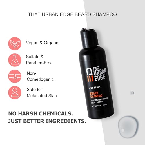 That Urban Edge Beard Shampoo | Professional Wash for Men | Moisturizing and Conditioning | Natural Formula Softens and Strengthens | Vegan for Thick, Soft Beard | 3.38fl oz