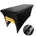 Wipeable Lash Bed Cover Massage Table Cover Waterproof and Reusable Wax Bed Cover for Esthetician, High Elasticity Vegan Leather Tablecloths for 6 FT Rectangular Table (Black)