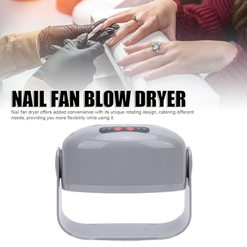 Air Nail Dryer, 300W 600W 2 Adjustable Gears Rotatable Hot and Cold Nail Drying Fan with Auto Sensor, Quick Dry Nail Fan Dryer for Fingernail Toenail, Regular Nail Polish Home