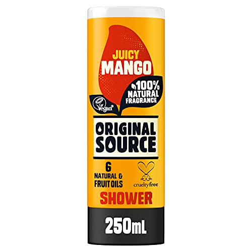 Original Source Mango Shower Gel, 100 Percent Natural Fragrance, Vegan, Cruelty Free, Paraben Free, Bulk Buy, Pack of 6 x 250 ml