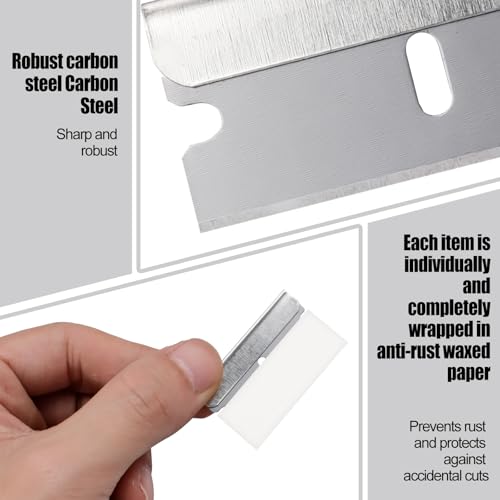1200 Pcs Single Edge Razor Blades Industrial Straight Edge Replacement Scraper Box Cutter Glass Paint Scraper Blades for Removing Stickers Decals Labels