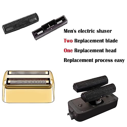 Replacement Foil and Cutters Compatible with BaBylissPRO Double Foil Shaver, Replacement Foil Compatible with BaBylissPRO FXFS2 Shaver, 4 counts (Gold)