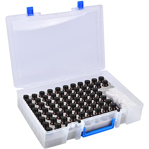 ALCYON Essential Oil Storage Case Contains 75 Bottles and accessories with Stickers, Opener, Funnels, Pipettes, Bottles Organizer Holder Container (Not Include Bottles)
