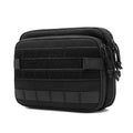 Black Tactical Toiletry Bag for Men Heavy-Duty Polyester Travel Organizer with Large Capacity Water-Resistant Compact Portable Shaving Bag Multiple Compartments for Military Camping Outdoor Bathroom