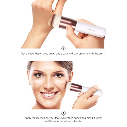 Foundation Brush 3pcs DUcare Flat Top Kabuki Brush Synthetic Professional Makeup Brushes Liquid Blending Mineral Powder Buffing Stippling