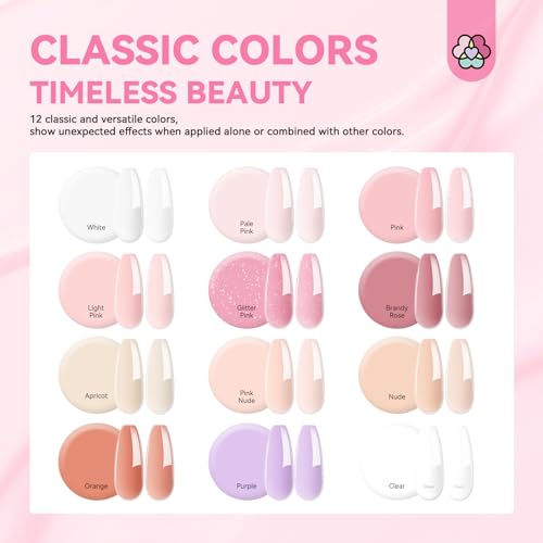 SAVILAND Gel Builder Set: 12 Translucent Colors Castor Oil Builder in a Bottle Vitamin E Hard Gel for Nails Extension Strengthener as Gifts for Women Home DIY Salon Nail Care Repair