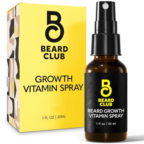Beard Club Beard Growth Vitamin Spray - Natural Formula for Fuller, Thicker Facial Hair, Easy-to-Use, Nourishing & Soothing, Ideal for All Beard Types & Skin - Boost Your Beard