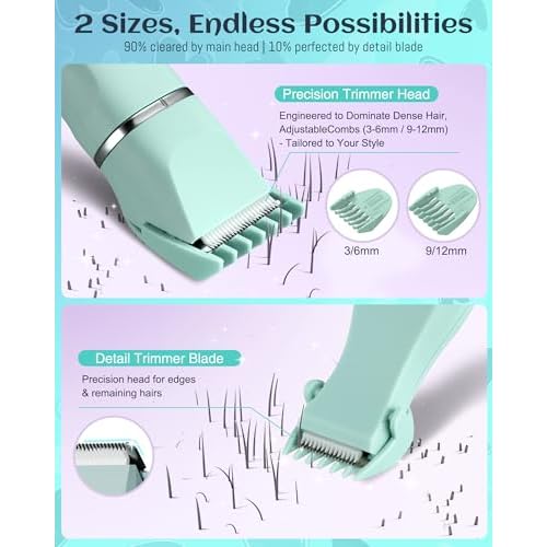 Bikini Trimmer Women,Electric Razor for Pubic Hair Women's Foil Shaver Rechargeable Shaver Removal with Snap-in Ceramic Blades,IP7X Waterproof,Wet and Dry Use,Green
