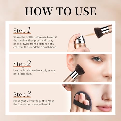 Air Brush Makeup Foundation Lightweight Breathable Spray Foundation Makeup for Mature Skin-02 Beige
