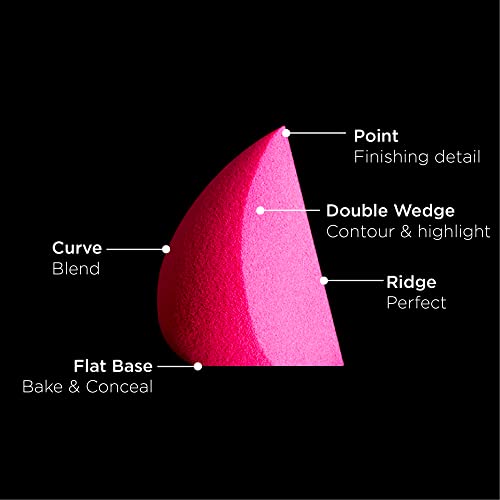 Sigma Beauty 3DHD Makeup Blender | Professional Makeup Sponge with Angled Edges | Prime, Conceal, Sculpt & Highlight | Vegan, Cruelty Free, Pink