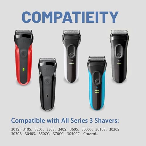 Series 3 32B Replacement Head, Series 3 Electric Shaver Replacement Head for Braun S3 Foil & Cutter Razor Heads, Applicable for Braun S3 3040s 3010s 310s 3000s 3050cc 3080s 390cc Etc 3pack