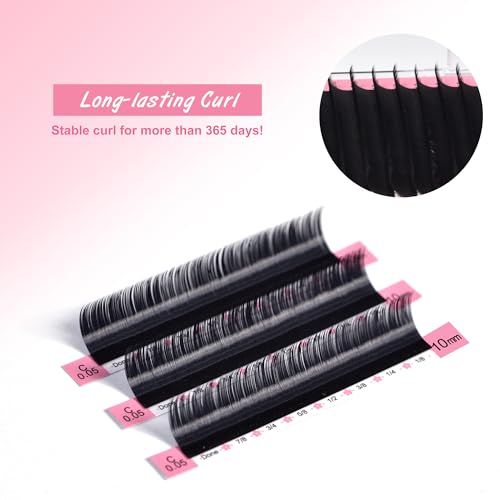 Classic Lash Extensions 0.05 CC Cashmere Eyelash Extensions 8-16mm,Silk Volume & Classic Lashes Soft Matte Dark Professional Eyelashes Extension Salon Use(0.05-CC-10-15 mm)