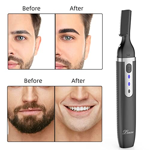 Facial Hair Remover and Eyebrow Trimmer, Rechargeable Hair Removal Women's Electric Shaver Razor for Peach Fuzz Chin Cheek Upper Lip£¨Black£©