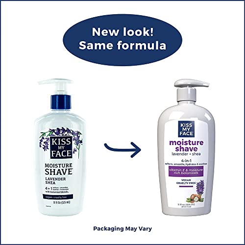 Kiss My Face Moisture Shave Lavender & Shea Pump (325ml), 11 Fl Oz (Pack of 2)